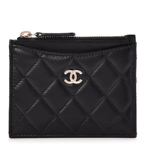 chanel zip card holder price